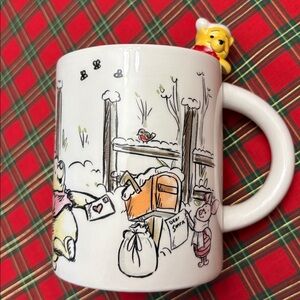 Disney Winnie the Pooh Holiday Mug - White and Rose inside